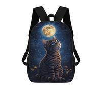 sinyumoney Mochilas Infantiles Impresas En 3D Night Sky Cat Moon Mochilas Mochilas De Moda Casual Mochila De Día Bonitas Bolsas De Viaje Mochila Casual Para Exteriores Para Niño Y Niña