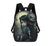 sinyumoney Mochilas Infantiles Impresas En 3D Nightmare Doll with Full Moon Mochila Escolar Infantil Linda Mochila Informal Para Exteriores Para Niños Estudiantes De Secundaria 17inch