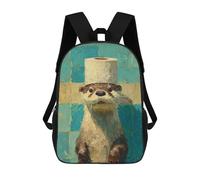 sinyumoney Mochilas Infantiles Impresas En 3D Otter with Toilet Paper Hat-2 Mochilas Mochilas De Moda Casual Mochila De Día Bonitas Bolsas De Viaje Mochila Casual Para Exteriores Para Niño Y Niña