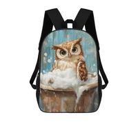 sinyumoney Mochilas Infantiles Impresas En 3D Owl Bath Time Fun Mochilas Mochilas De Moda Casual Mochila De Día Bonitas Bolsas De Viaje Mochila Casual Para Exteriores Para Niño Y Niña