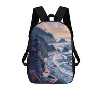 sinyumoney Mochilas Infantiles Impresas En 3D Pacific Cliffs Pixel Art Mochilas Para Libros Para Niños Y Niñas Mochila Escolar Infantil Con Bolsillos Grandes Para Niños 17inch