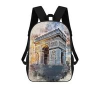sinyumoney Mochilas Infantiles Impresas En 3D Paris in Watercolor 2 Mochilas Para Libros Para Niños Y Niñas Mochila Escolar Infantil Con Bolsillos Grandes Para Niños 17inch