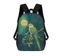 sinyumoney Mochilas Infantiles Impresas En 3D Parrot Under Moonlight Mochilas Para Libros Para Niños Y Niñas Mochila Escolar Infantil Con Bolsillos Grandes Para Niños 17inch