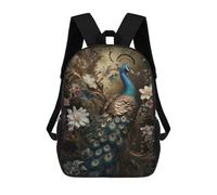 sinyumoney Mochilas Infantiles Impresas En 3D Peacock Bird Art Peafowl Mochila Escolar Infantil Linda Mochila Informal Para Exteriores Para Niños Estudiantes De Secundaria 17inch