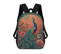 sinyumoney Mochilas Infantiles Impresas En 3D Peacock Garden Art Print-2 Mochilas Mochilas De Moda Casual Mochila De Día Bonitas Bolsas De Viaje Mochila Casual Para Exteriores Para Niño Y Niña