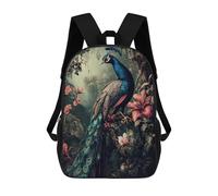 sinyumoney Mochilas Infantiles Impresas En 3D Peacock in Tropical Jungle Mochilas Mochilas De Moda Casual Mochila De Día Bonitas Bolsas De Viaje Mochila Casual Para Exteriores Para Niño Y Niña