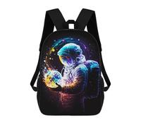 sinyumoney Mochilas Infantiles Impresas En 3D Planet In Hand Astronaut Mochilas Escolares Para Niños Y Niñas Mochilas De Viaje Bolsas Para Libros Para La Escuela O Viajes 17inch