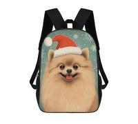 sinyumoney Mochilas Infantiles Impresas En 3D Pomeranian Dog Xmas Art Mochila Escolar Infantil Linda Mochila Informal Para Exteriores Para Niños Estudiantes De Secundaria 17inch