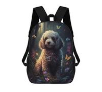 sinyumoney Mochilas Infantiles Impresas En 3D Poodle Butterfly Mochila Escolar Infantil Linda Mochila Informal Para Exteriores Para Niños Estudiantes De Secundaria 17inch
