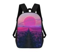 sinyumoney Mochilas Infantiles Impresas En 3D Purple Fields of Eternity Mochilas Para Libros Para Niños Y Niñas Mochila Escolar Infantil Con Bolsillos Grandes Para Niños 17inch