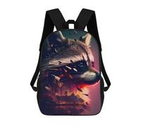 sinyumoney Mochilas Infantiles Impresas En 3D Raccoon's Whimsical Forest Escape Mochila Escolar Infantil Linda Mochila Informal Para Exteriores Para Niños Estudiantes De Secundaria 17inch