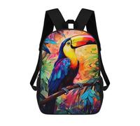 sinyumoney Mochilas Infantiles Impresas En 3D Rainbow Toucan in Paradise Mochilas Escolares Para Niños Y Niñas Mochilas De Viaje Bolsas Para Libros Para La Escuela O Viajes 17inch