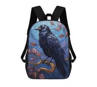 sinyumoney Mochilas Infantiles Impresas En 3D Raven on Branch Digital Art Mochila Escolar Infantil Linda Mochila Informal Para Exteriores Para Niños Estudiantes De Secundaria 17inch