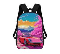 sinyumoney Mochilas Infantiles Impresas En 3D Red Cars Pink Cherry Bloss Mochilas Escolares Para Niños Y Niñas Mochilas De Viaje Bolsas Para Libros Para La Escuela O Viajes 17inch