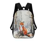 sinyumoney Mochilas Infantiles Impresas En 3D Red Fox in Winter Forest Mochilas Para Libros Para Niños Y Niñas Mochila Escolar Infantil Con Bolsillos Grandes Para Niños 17inch