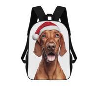 sinyumoney Mochilas Infantiles Impresas En 3D Redbone Coonhound Dog with Santa Hat Mochilas Escolares Para Niños Y Niñas Mochilas De Viaje Bolsas Para Libros Para La Escuela O Viajes 17inch