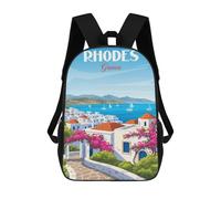 sinyumoney Mochilas Infantiles Impresas En 3D Rhodes Greece Mochila Escolar Infantil Linda Mochila Informal Para Exteriores Para Niños Estudiantes De Secundaria 17inch
