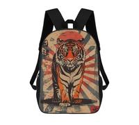 sinyumoney Mochilas Infantiles Impresas En 3D Rising Sun Flag Tiger Mochilas Escolares Para Niños Y Niñas Mochilas De Viaje Bolsas Para Libros Para La Escuela O Viajes 17inch