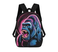 sinyumoney Mochilas Infantiles Impresas En 3D Roaring Gorilla with Pink Accents Mochila Escolar Infantil Linda Mochila Informal Para Exteriores Para Niños Estudiantes De Secundaria 17inch
