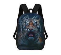 sinyumoney Mochilas Infantiles Impresas En 3D Roaring Tiger in Water Mochilas Para Libros Para Niños Y Niñas Mochila Escolar Infantil Con Bolsillos Grandes Para Niños 17inch