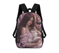 sinyumoney Mochilas Infantiles Impresas En 3D Romantic Garden with Cat Mochilas Mochilas De Moda Casual Mochila De Día Bonitas Bolsas De Viaje Mochila Casual Para Exteriores Para Niño Y Niña