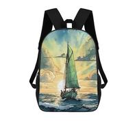 sinyumoney Mochilas Infantiles Impresas En 3D Sailboat at Sunset Mochila Escolar Infantil Linda Mochila Informal Para Exteriores Para Niños Estudiantes De Secundaria 17inch