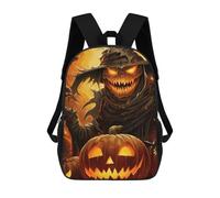 sinyumoney Mochilas Infantiles Impresas En 3D Scary Halloween Scarecrow Pumpkins Mochilas Para Libros Para Niños Y Niñas Mochila Escolar Infantil Con Bolsillos Grandes Para Niños 17inch