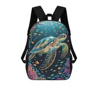 sinyumoney Mochilas Infantiles Impresas En 3D Sea Turtle in Coral Reef Mochila Escolar Infantil Linda Mochila Informal Para Exteriores Para Niños Estudiantes De Secundaria 17inch
