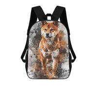 sinyumoney Mochilas Infantiles Impresas En 3D Shiba Inu Watercolor Art Mochila Escolar Infantil Linda Mochila Informal Para Exteriores Para Niños Estudiantes De Secundaria 17inch