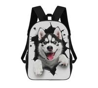 sinyumoney Mochilas Infantiles Impresas En 3D Siberian Husky Dog Mochilas Para Libros Para Niños Y Niñas Mochila Escolar Infantil Con Bolsillos Grandes Para Niños 17inch