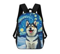 sinyumoney Mochilas Infantiles Impresas En 3D Siberian Husky Starry Night Mochilas Mochilas De Moda Casual Mochila De Día Bonitas Bolsas De Viaje Mochila Casual Para Exteriores Para Niño Y Niña