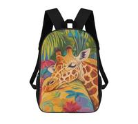 sinyumoney Mochilas Infantiles Impresas En 3D Sleeping Giraffe in Tropical Paradise Mochilas Para Libros Para Niños Y Niñas Mochila Escolar Infantil Con Bolsillos Grandes Para Niños 17inch