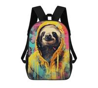 sinyumoney Mochilas Infantiles Impresas En 3D Sloth in Hoodie Mochilas Para Libros Para Niños Y Niñas Mochila Escolar Infantil Con Bolsillos Grandes Para Niños 17inch
