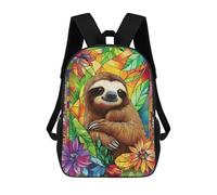 sinyumoney Mochilas Infantiles Impresas En 3D Sloth in Stained Glass Mochila Escolar Infantil Linda Mochila Informal Para Exteriores Para Niños Estudiantes De Secundaria 17inch