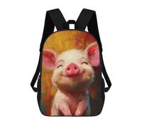 sinyumoney Mochilas Infantiles Impresas En 3D Smiling Happy Pig Mochilas Escolares Para Niños Y Niñas Mochilas De Viaje Bolsas Para Libros Para La Escuela O Viajes 17inch