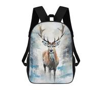 sinyumoney Mochilas Infantiles Impresas En 3D Snowy Deer Watercolor Mochilas Para Libros Para Niños Y Niñas Mochila Escolar Infantil Con Bolsillos Grandes Para Niños 17inch