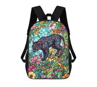 sinyumoney Mochilas Infantiles Impresas En 3D Stained Glass Panther Mochilas Para Libros Para Niños Y Niñas Mochila Escolar Infantil Con Bolsillos Grandes Para Niños 17inch