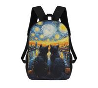sinyumoney Mochilas Infantiles Impresas En 3D Starry Night Cats Landscape Mochila Escolar Infantil Linda Mochila Informal Para Exteriores Para Niños Estudiantes De Secundaria 17inch