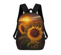 sinyumoney Mochilas Infantiles Impresas En 3D Sunflower Field at Sunset Mochila Escolar Infantil Linda Mochila Informal Para Exteriores Para Niños Estudiantes De Secundaria 17inch