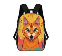 sinyumoney Mochilas Infantiles Impresas En 3D Surprised Orange Cat Mochilas Escolares Para Niños Y Niñas Mochilas De Viaje Bolsas Para Libros Para La Escuela O Viajes 17inch