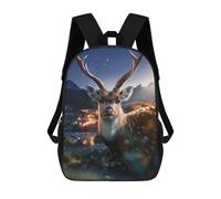 sinyumoney Mochilas Infantiles Impresas En 3D The Beautiful Deer Mochila Escolar Infantil Linda Mochila Informal Para Exteriores Para Niños Estudiantes De Secundaria 17inch