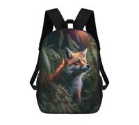sinyumoney Mochilas Infantiles Impresas En 3D The Forest Fox Mochilas Para Libros Para Niños Y Niñas Mochila Escolar Infantil Con Bolsillos Grandes Para Niños 17inch
