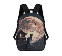 sinyumoney Mochilas Infantiles Impresas En 3D The Moon Night Cat Japan Mochilas Para Libros Para Niños Y Niñas Mochila Escolar Infantil Con Bolsillos Grandes Para Niños 17inch