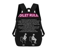 sinyumoney Mochilas Infantiles Impresas En 3D Toilet Rule Funny Bathroom Mochila Escolar Infantil Linda Mochila Informal Para Exteriores Para Niños Estudiantes De Secundaria 17inch