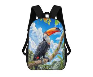 sinyumoney Mochilas Infantiles Impresas En 3D Toucan in Tropical Rainforest Mochilas Escolares Para Niños Y Niñas Mochilas De Viaje Bolsas Para Libros Para La Escuela O Viajes 17inch