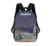 sinyumoney Mochilas Infantiles Impresas En 3D Travel to Dublin Mochila Escolar Infantil Linda Mochila Informal Para Exteriores Para Niños Estudiantes De Secundaria 17inch