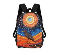 sinyumoney Mochilas Infantiles Impresas En 3D Tribal Animal 6 Black Bird Mochila Escolar Infantil Linda Mochila Informal Para Exteriores Para Niños Estudiantes De Secundaria 17inch