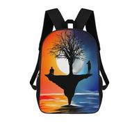 sinyumoney Mochilas Infantiles Impresas En 3D Two Figures on A Tree Silhouette Mochilas Para Libros Para Niños Y Niñas Mochila Escolar Infantil Con Bolsillos Grandes Para Niños 17inch