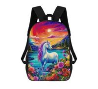 sinyumoney Mochilas Infantiles Impresas En 3D Unicorn in A Rainbow Garden Mochilas Escolares Para Niños Y Niñas Mochilas De Viaje Bolsas Para Libros Para La Escuela O Viajes 17inch