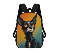 sinyumoney Mochilas Infantiles Impresas En 3D Urban Feline Chic Mochila Escolar Infantil Linda Mochila Informal Para Exteriores Para Niños Estudiantes De Secundaria 17inch